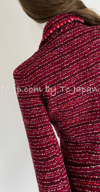 CHANEL 01A Red Wool Tweed Jacket 34 36 38 40 シャネル レッド ウール ツイード ジャケット 即発