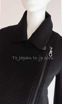 CHANEL 10S Black Riders Zipper Knit Wool Jacket 38 シャネル ブラック・ライダース・ジッパー・ニット・ウール・ジャケット 即発