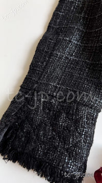 CHANEL 05PF Black Gary Fringe Trim Tweed Jacket 38 40 シャネル ブラック グレー フリンジトリム ツイード ジャケット 即発