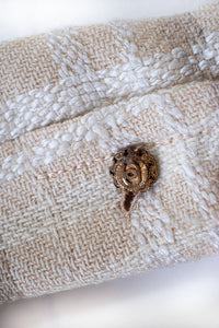 CHANEL Haute Couture Beige Creme Tweed Jacket 38 シャネル オートクチュール・ベージュ・クリーム・ツイード・ジャケット②即発