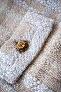 CHANEL Haute Couture Beige Creme Tweed Jacket 38 シャネル オートクチュール・ベージュ・クリーム・ツイード・ジャケット②即発