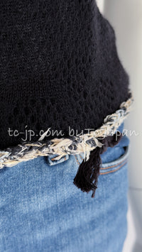 CHANEL 05C Black CC Logo Cashmere Cardigan Tops 36 38 シャネル ブラック CCロゴ カシミア カーディガン トップス 即発