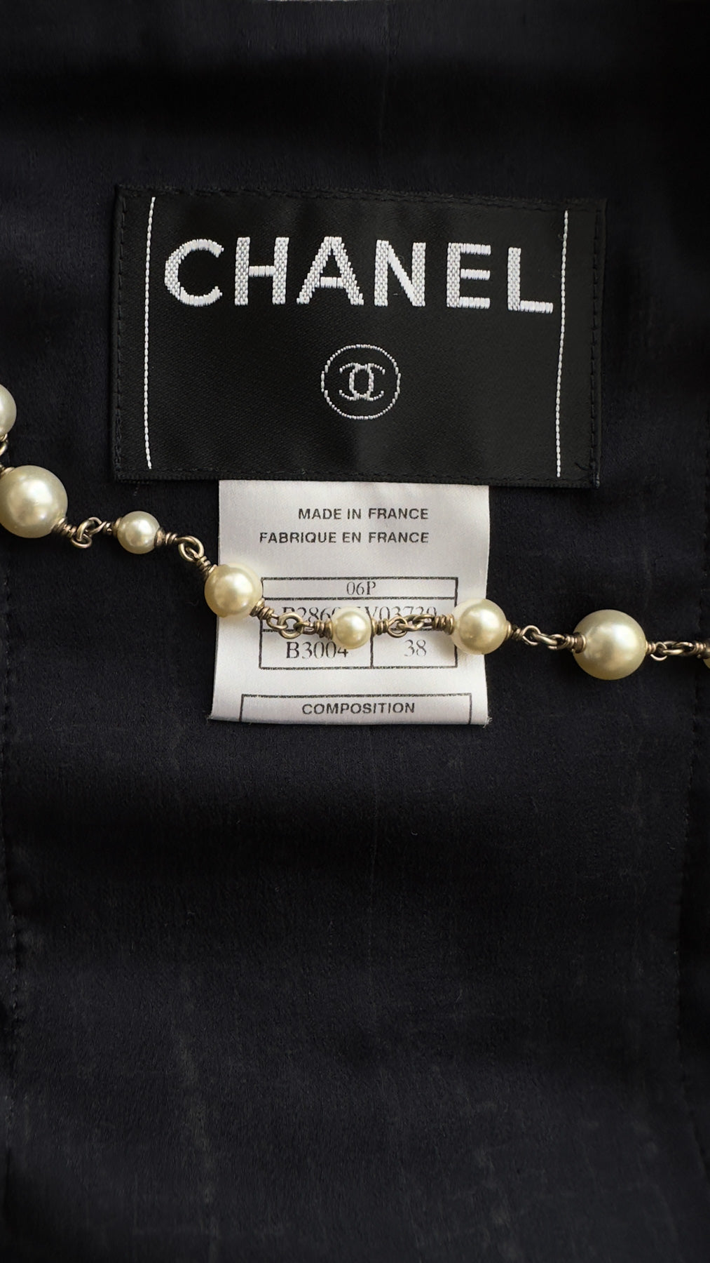 CHANEL 06S Gray Beige CC Logo Tweed Jacket Skirt Suit 38 シャネル CCロゴ グレー ベージュ ツイード ジャケット スカート スーツ 即発