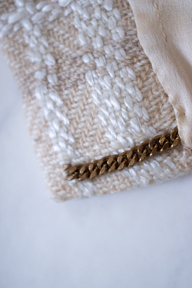 CHANEL Haute Couture Beige Creme Tweed Jacket 38 シャネル オートクチュール・ベージュ・クリーム・ツイード・ジャケット②即発