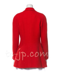 CHANEL 91A Vintage Red Wool Gold CC Button Jacket 42 シャネル ヴィンテージ レッド ウール ゴールド CC ココ ボタン ジャケット 即発