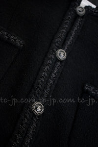 CHANEL 08A Little Black Jacket Tweed Wool 34 36 シャネル リトル ブラック ジャケット ツイード ウール 即発