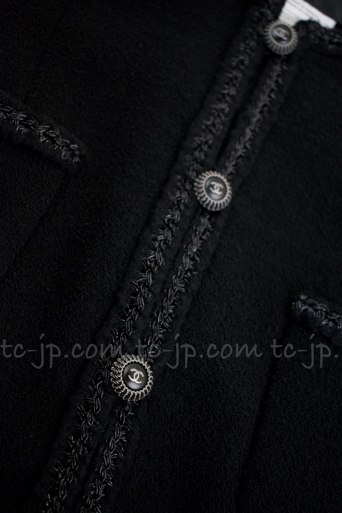 CHANEL 08A Little Black Jacket Tweed Wool 34 36 シャネル リトル ブラック ジャケット ツイード ウール 即発