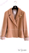 CHANEL 00A Camel Cashmere 100% Zipper Jacket Skirt Suit 42 シャネル キャメル・カシミア・ジッパー・ジャケット・スカート・スーツ 即発
