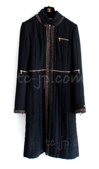 CHANEL 10PF Black Wool Zip Pocket Coat 34 シャネル ウール・ジッパー・コート 即発