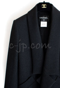 CHANEL 14B Black Metallic CC Buttons Wool Tweed Jacket 34 38 シャネル ブラック メタリック ココボタン ウール ツイード ジャケット 即発