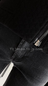 CHANEL 10S Black Riders Zipper Knit Wool Jacket 38 シャネル ブラック・ライダース・ジッパー・ニット・ウール・ジャケット 即発