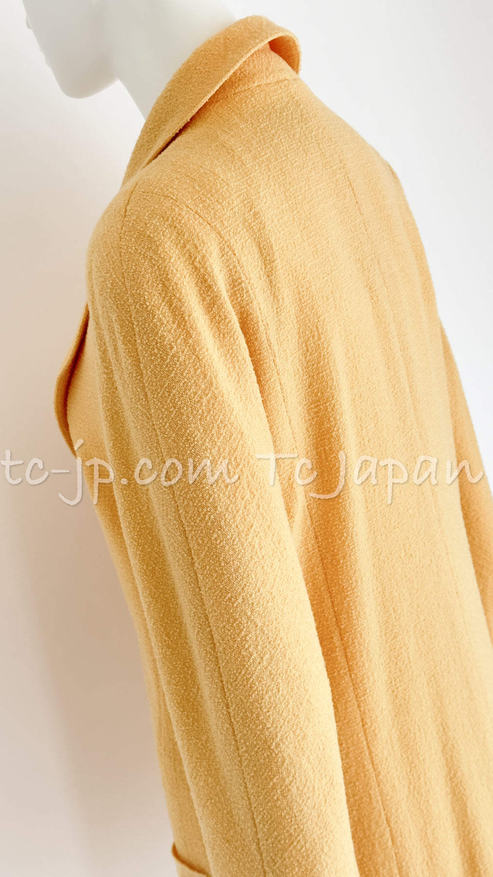 CHANEL 99C Soft Yellow CC Buttons Wool Tweed Jacket 38 40 シャネル ソフトイエロー・CCボタン・ウール・ジャケット 即発