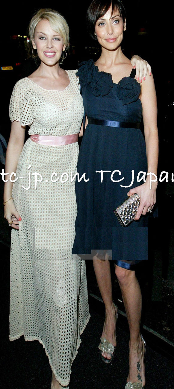 CHANEL 07S Dark Navy Silk Camellia Dress 34 42 シャネル ダークネイビー・シルク・カメリア・ワンピース 即発 - TC JAPAN