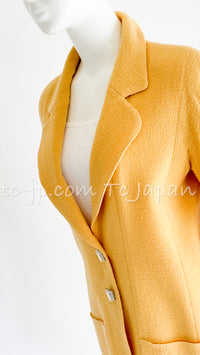 CHANEL 99C Soft Yellow CC Buttons Wool Tweed Jacket 38 40 シャネル ソフトイエロー・CCボタン・ウール・ジャケット 即発