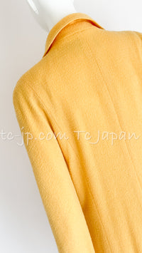 CHANEL 99C Soft Yellow CC Buttons Wool Tweed Jacket 38 40 シャネル ソフトイエロー・CCボタン・ウール・ジャケット 即発