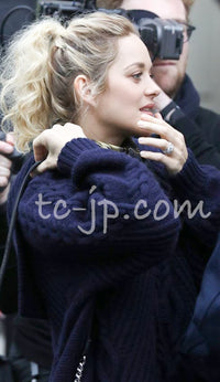 CHANEL 18PF Navy Wool Cashmere Dress Knit Sweater 38 40 42 シャネル ネイビー・ウール・カシミア・ケーブル・ニット・ワンピース・セーター 即発