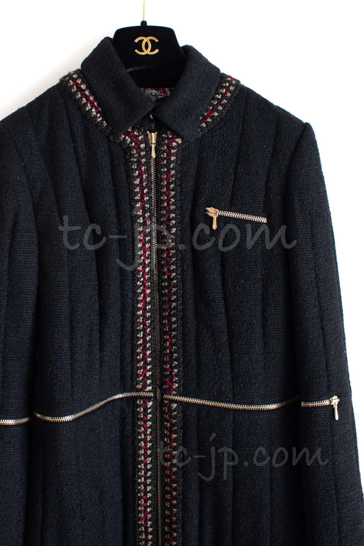 CHANEL 10PF Black Wool Zip Pocket Coat 34 シャネル ウール・ジッパー・コート 即発