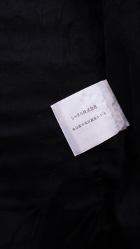 CHANEL 10PF Navy Black Cotton Silk Tweed Jacket Stand Collar 36 シャネル ネイビー ブラック コットン シルク ツイード ジャケット スタンド カラー 即発