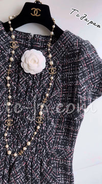 CHANEL 16B Charcoal Gray Tweed Dress 38 シャネル チャコールグレー ウール ツイード ワンピース 即発