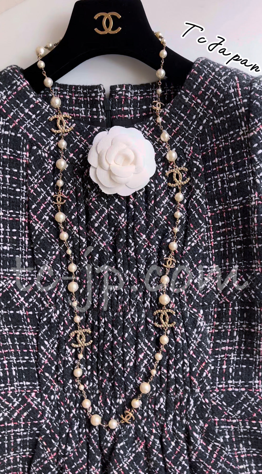 CHANEL 16B Charcoal Gray Tweed Dress 38 シャネル チャコールグレー ウール ツイード ワンピース 即発