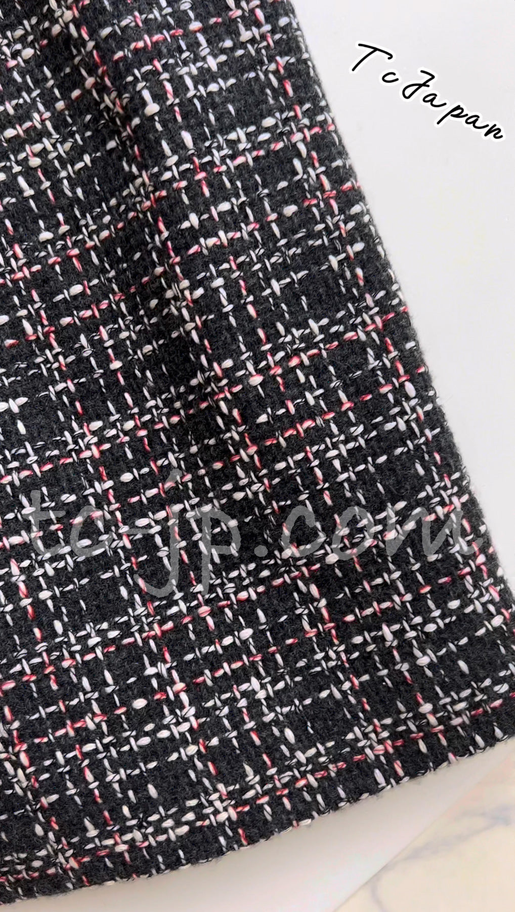 CHANEL 16B Charcoal Gray Tweed Dress 38 シャネル チャコールグレー ウール ツイード ワンピース 即発