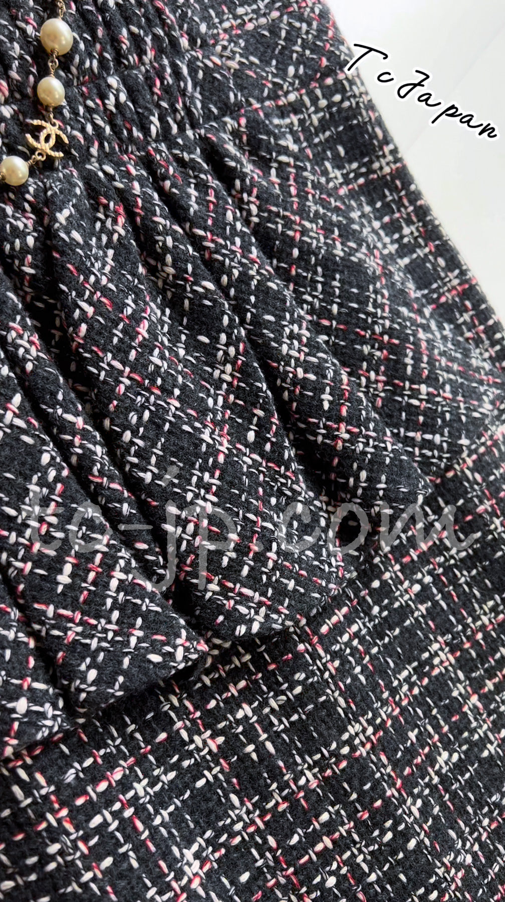 CHANEL 16B Charcoal Gray Tweed Dress 38 シャネル チャコールグレー ウール ツイード ワンピース 即発