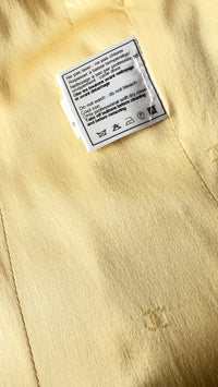 CHANEL 99C Soft Yellow CC Buttons Wool Tweed Jacket 38 40 シャネル ソフトイエロー・CCボタン・ウール・ジャケット 即発