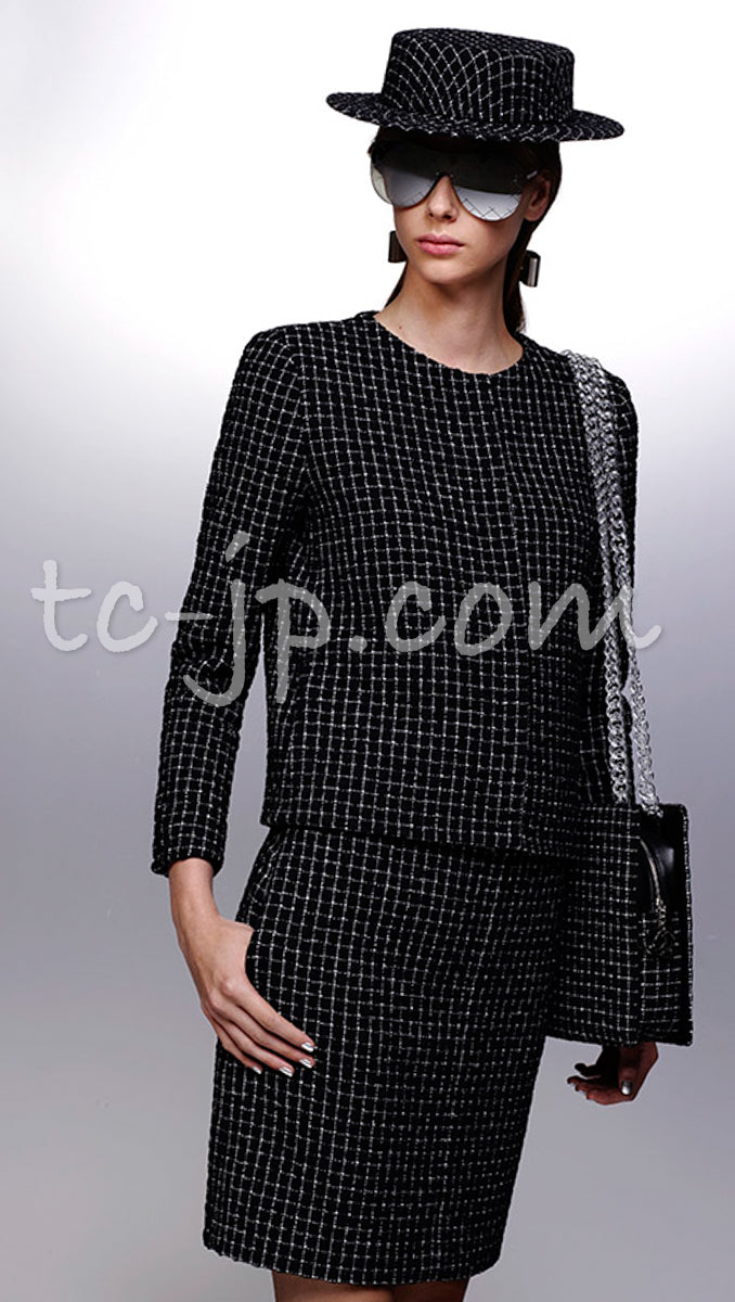 CHANEL 16S Black Check Tweed Skirt 36 シャネル ブラック・チェック・スカート 即発