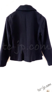 CHANEL 12C Black Rhinestone Buttons Jacket 36 40 42 シャネル ブラック ラインストーン ボタン ジャケット 即発