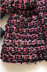 CHANEL 13A Lesage Pink Black Multi Jacket Coat 34 36 38 40 シャネル ルサージュ ピンク ブラック マルチカラー ツイード ジャケット コート 即発