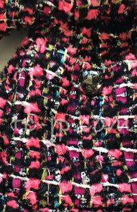 CHANEL 13A Lesage Pink Black Multi Jacket Coat 34 36 38 40 シャネル ルサージュ ピンク ブラック マルチカラー ツイード ジャケット コート 即発