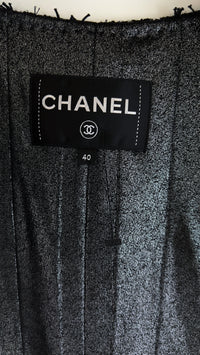 CHANEL 16S Black White Matelasse Plaid Print Coat 34 36 シャネル ブラック ホワイト マトラッセ コート 即発