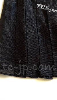 CHANEL 11A Black Silk Blend Shimmer Dress 38 シャネル ラメ プリーツ ブラック・ワンピース ドレス 即発