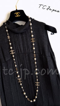 CHANEL 11A Black Silk Blend Shimmer Dress 38 シャネル ラメ プリーツ ブラック・ワンピース ドレス 即発