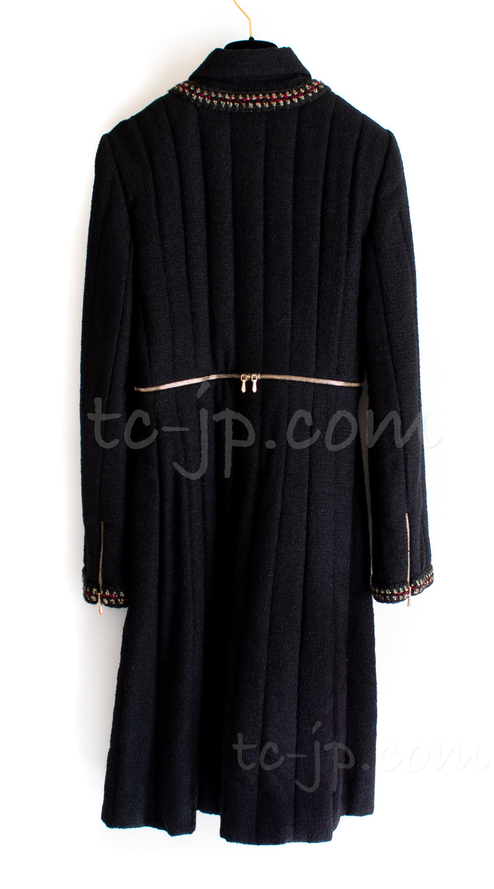 CHANEL 10PF Black Wool Zip Pocket Coat 34 シャネル ウール・ジッパー・コート 即発