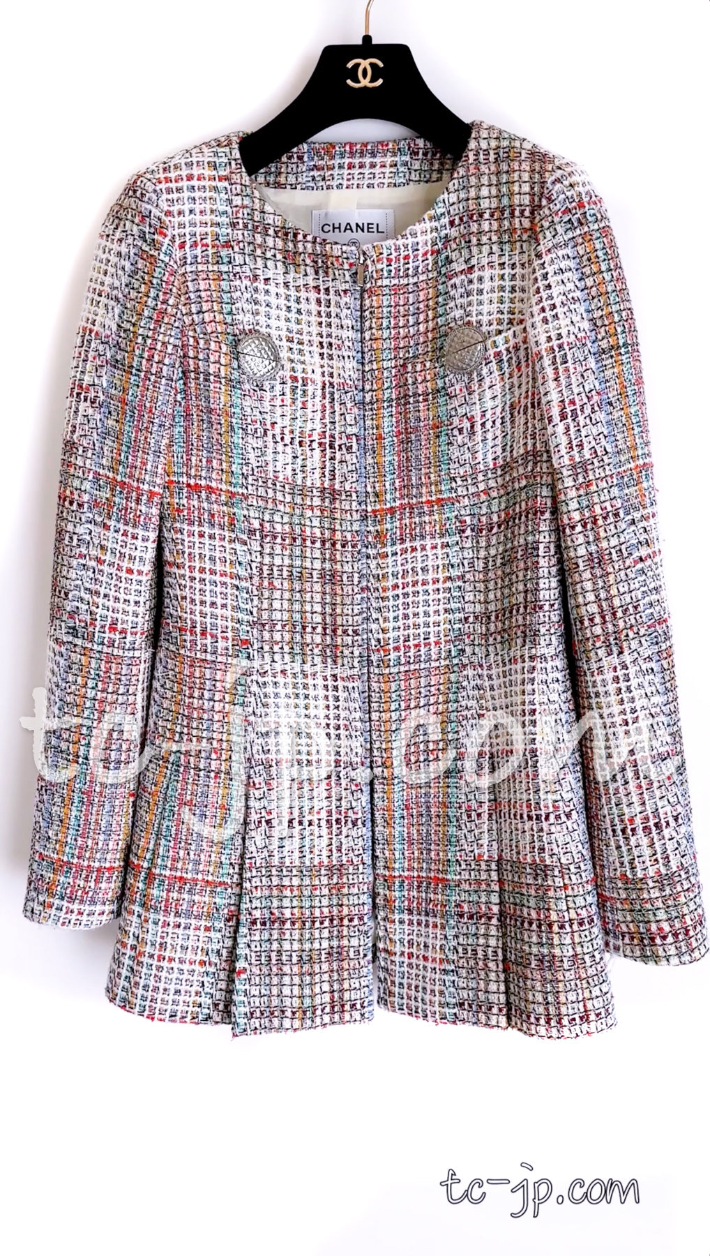 CHANEL 17C Multicolor Pink Trim Jacket Skirt Suit 36 シャネル  マルチカラー・ピンクトリミング・ジャケット・スカート・スーツ 即発