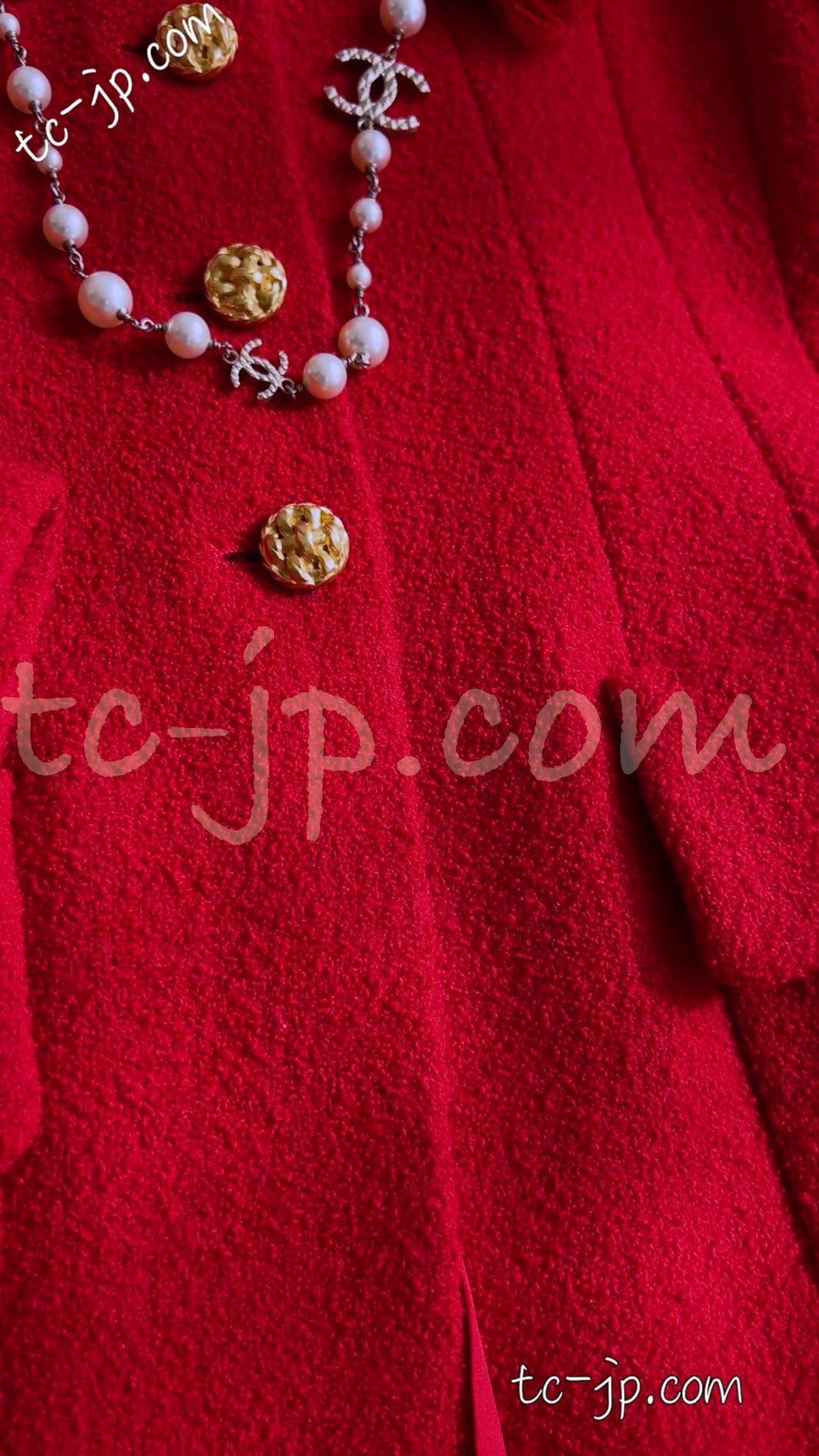 CHANEL 92A Iconic Collectible Scarlet Red Wool Tweed Jacket Basket Gold Button 36 38 シャネル スカーレット レッド コレクター限定品 ウール ツイード ジャケット バスケットボタン 即発