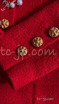CHANEL 92A Iconic Collectible Scarlet Red Wool Tweed Jacket Basket Gold Button 36 38 シャネル スカーレット レッド コレクター限定品 ウール ツイード ジャケット バスケットボタン 即発