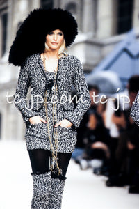 CHANEL 94A Black White Cardigan Jacket & Dress Set 38 シャネル ブラック・ホワイト・カーディガン・ジャケット&ワンピース 即発