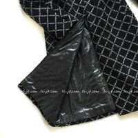 CHANEL 16S Black White Matelasse Plaid Print Coat 34 36 シャネル ブラック ホワイト マトラッセ コート 即発