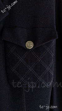 CHANEL 19S Navy Front Zipper Stitched Cardigan Jacket 38 40 44 シャネル ネイビー ジッパーフロント カーディガン ジャケット 即発