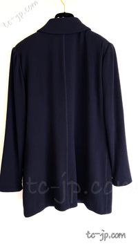 CHANEL 19S Navy Front Zipper Stitched Cardigan Jacket 38 40 44 シャネル ネイビー ジッパーフロント カーディガン ジャケット 即発