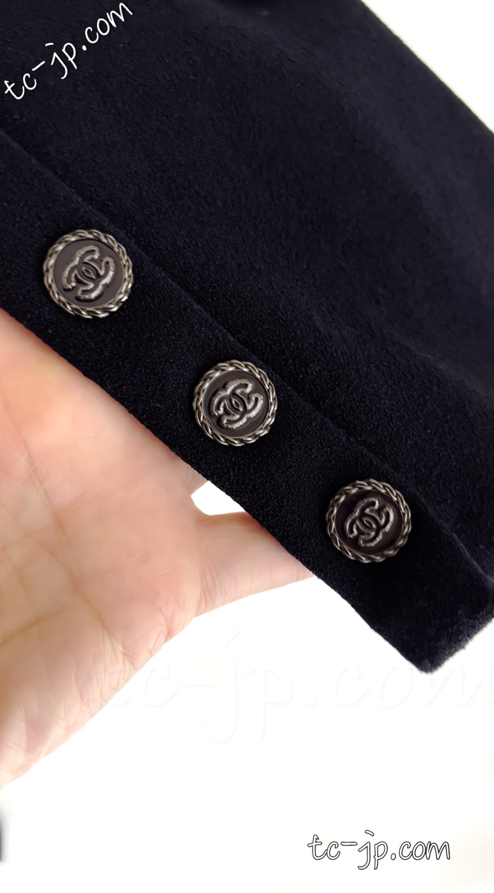 CHANEL 19S Navy Front Zipper Stitched Cardigan Jacket 38 40 44 シャネル ネイビー ジッパーフロント カーディガン ジャケット 即発