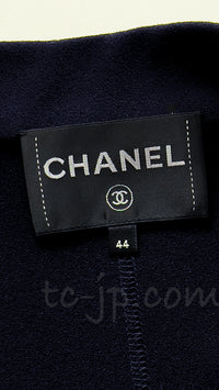 CHANEL 19S Navy Front Zipper Stitched Cardigan Jacket 38 40 44 シャネル ネイビー ジッパーフロント カーディガン ジャケット 即発