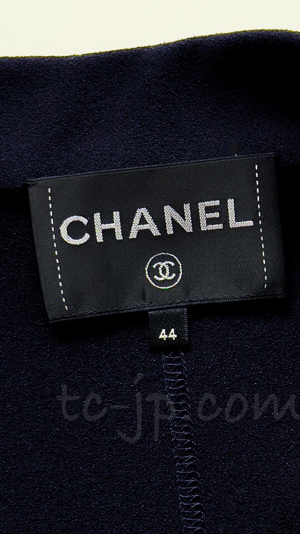 CHANEL 19S Navy Front Zipper Stitched Cardigan Jacket 38 40 44 シャネル ネイビー ジッパーフロント カーディガン ジャケット 即発