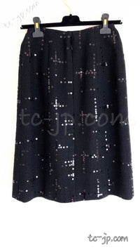 CHANEL 02A Black Lesage Sequin Jacket Skirt 34 36 40 シャネル ルサージュ・ブラック・スパンコール ジャケット・スカート 即発