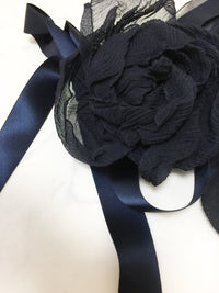 CHANEL 07S Dark Navy Silk Camellia Dress 34 42 シャネル ダークネイビー・シルク・カメリア・ワンピース 即発 - TC JAPAN