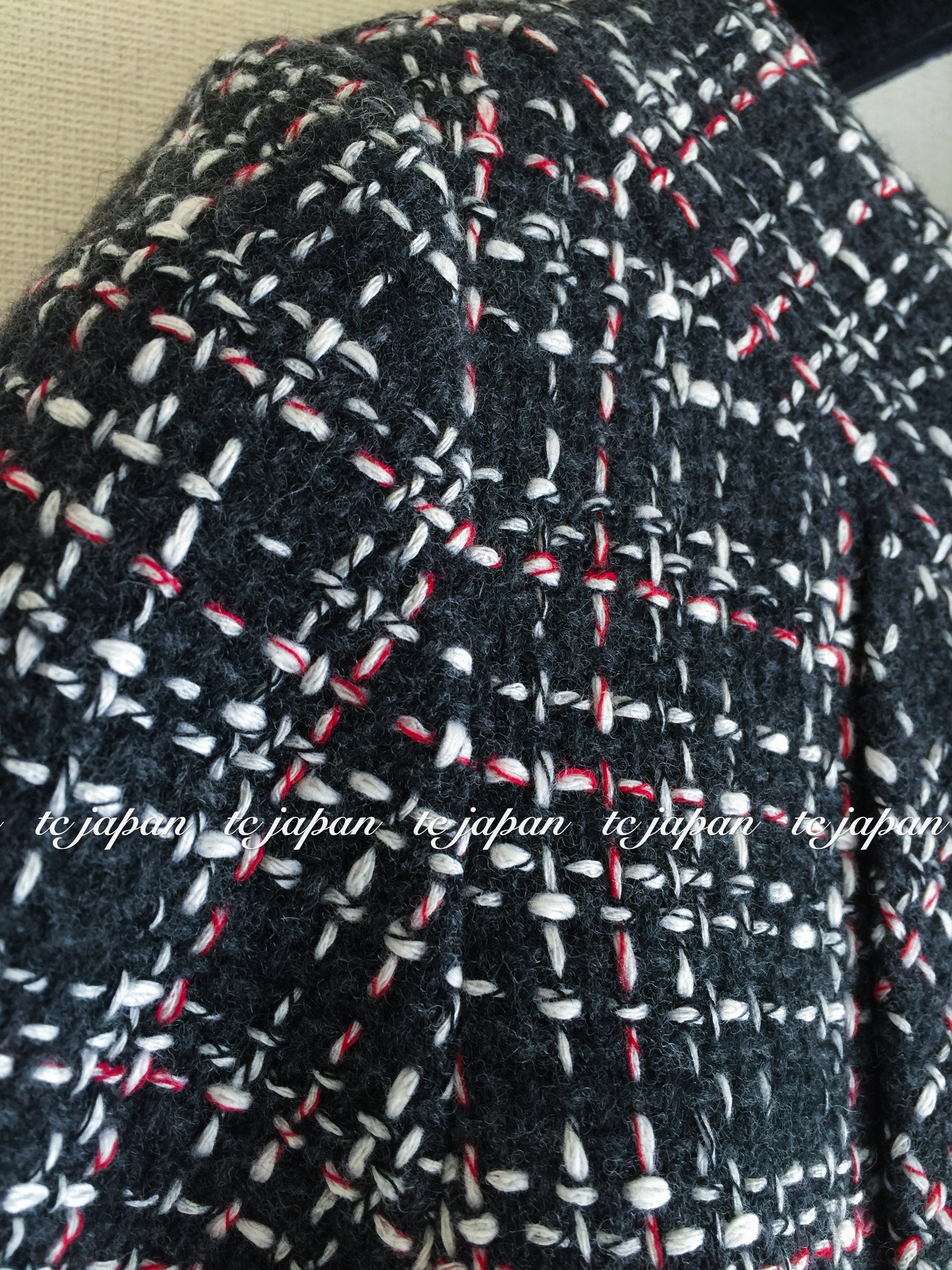 CHANEL 16B Charcoal Gray Tweed Dress 38 シャネル チャコールグレー ウール ツイード ワンピース 即発