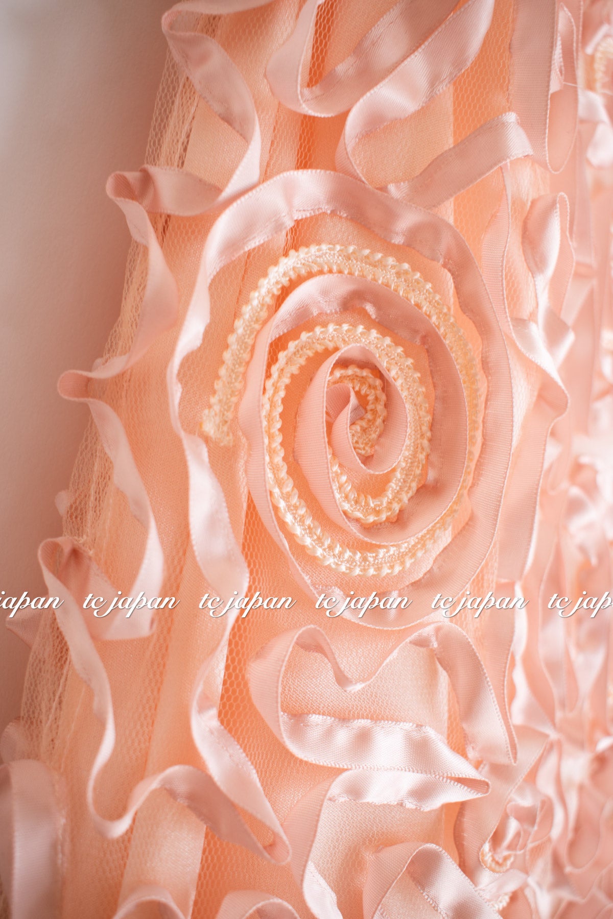 Sue Wong Ribbon Peach Strapless Sheath Dress NEW US4 スーワン ピーチ カクテル パーティー リボン・ワンピース 新品紙タグ付(日本7大-9)即発