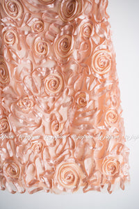 Sue Wong Ribbon Peach Strapless Sheath Dress NEW US4 スーワン ピーチ カクテル パーティー リボン・ワンピース 新品紙タグ付(日本7大-9)即発